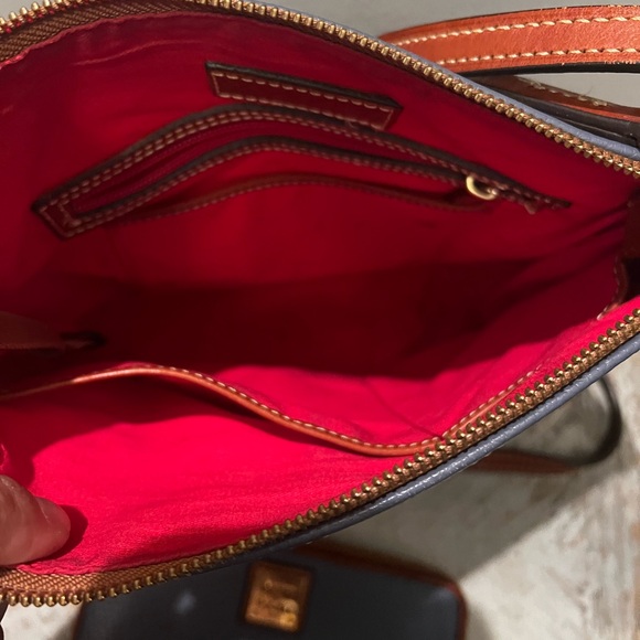 Dooney & Bourke Pebbled Leather Blue and Chestnut Crossbody and Wallet Set - Picture 3 of 12